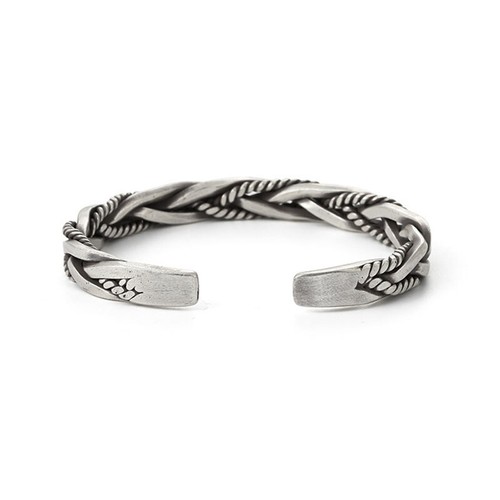 1 PCS Thai Silver Braided Twist Open Bracelet Jewelry Bracelet Men's Gift - Picture 4 of 5