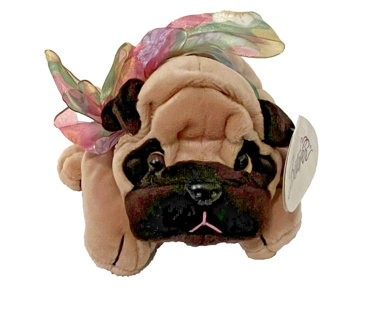 Bestever Pug Puppy Dog Floppy Plush Stuffed Animal Toy NWT 12"