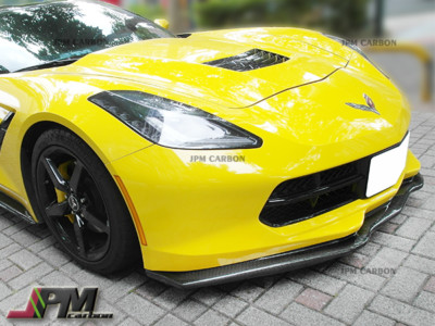 For 2014+ Corvette C7 Z51 Stingray Stage 1 Carbon Fiber Front Bumper Lip