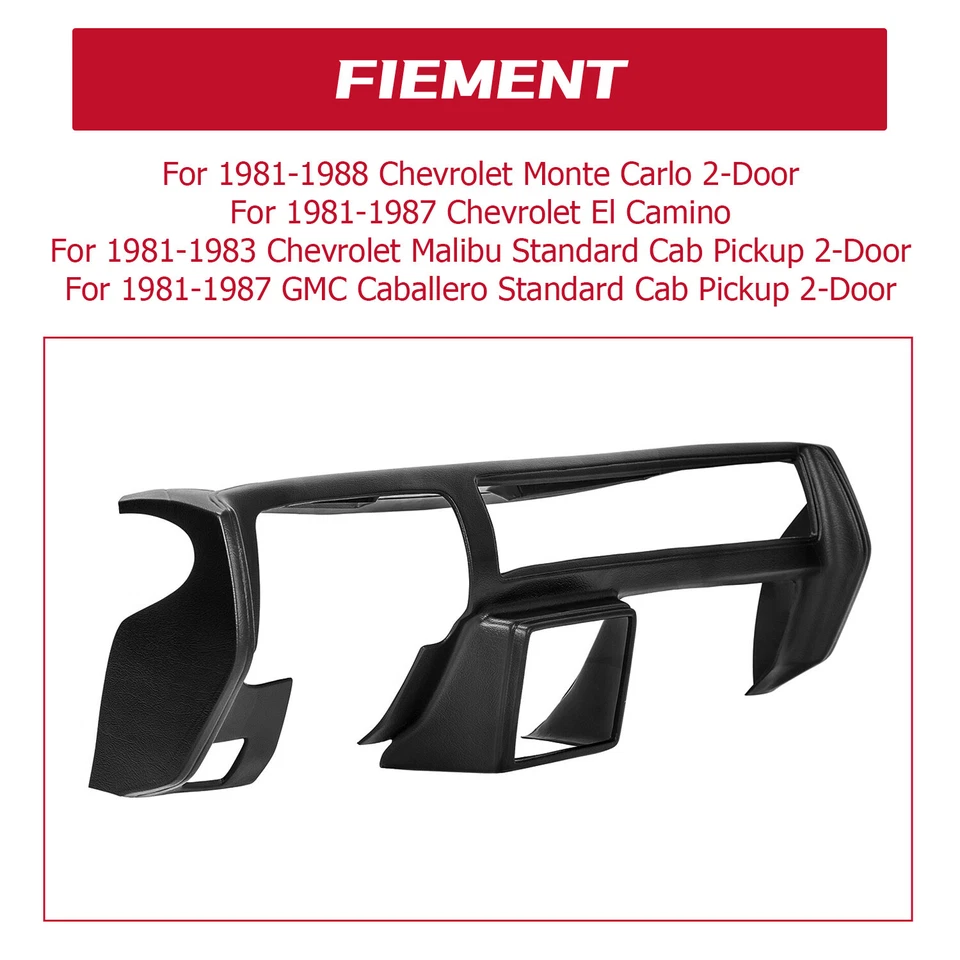 For 1981-1988 Chevy Malibu El Camino Monte Carlo GMC Caballero Dash Cover Cap - Image 2 of 4
