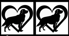 Golden Retriever Love Heart Black Vinyl Decal Car Window Tumbler Laptop Tablet