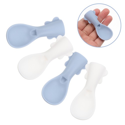 4 Pcs Baby Bag Spoon Set Feeding Utensils Silicone Spoons Feeder - Picture 4 of 12