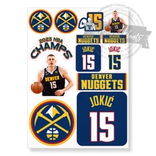 Denver Nuggets NBA Basketball #15 Nikola Jokic A4 Printed Vinyl Decal Sticker HQ