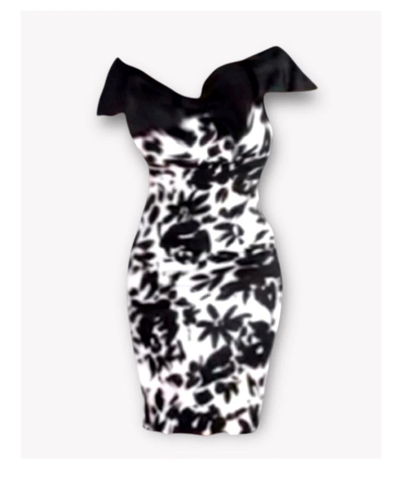 Vestido vintage AJ Bari con hombros descubiertos vestido movible talla 4-6 Foto 4 de 4