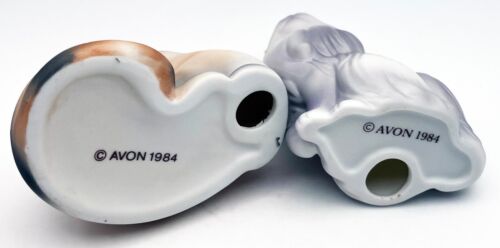 Lote De 2 Estatuillas De Gato De Cerámica De Colección Avon Calico Persa 3" 1984 - Imagen 5 de 6