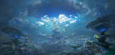 Landscape 3 ly studio art fantasy trees cityscape Custom Gaming Mat Desk