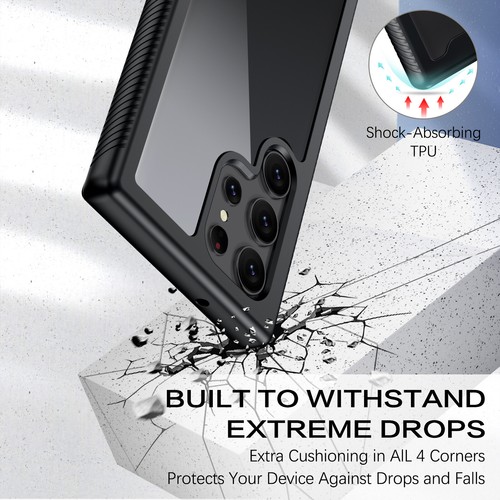 For Samsung S22/S23/S24/S25 Ultra Shockproof Full Phone Case Screen Protector - Photo 5 sur 21