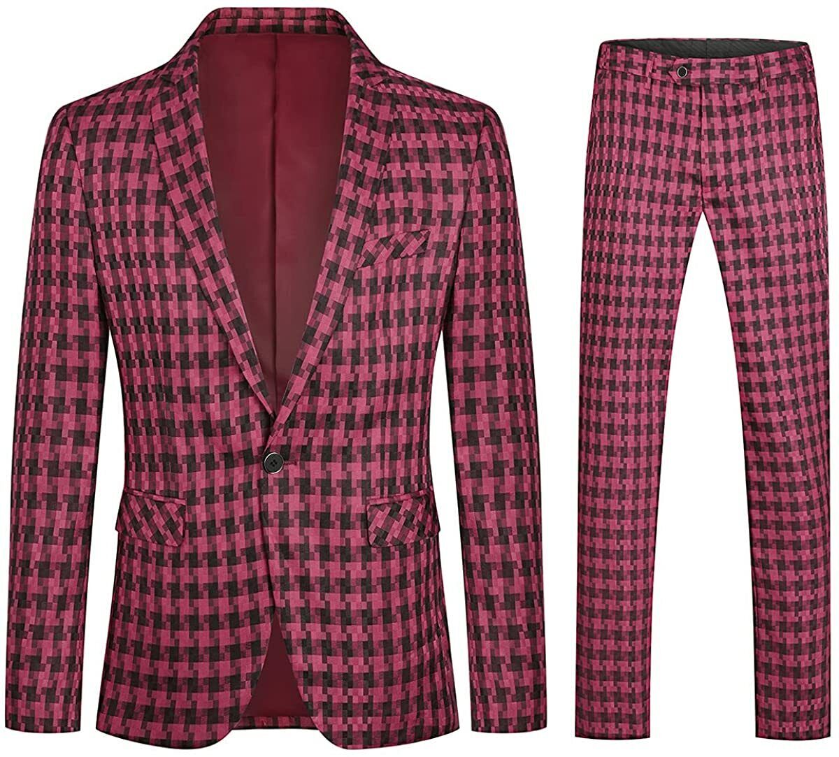 Boyland Mens Plaid Recommendation 2 Pieces Suit Sin Notched Lapel Tuxedo Casual Large-scale sale