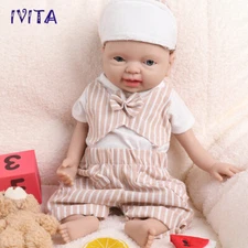 Full Body Silicone Reborn Baby 14.5"Lifelike Boy Infant Doll Like A Real Baby