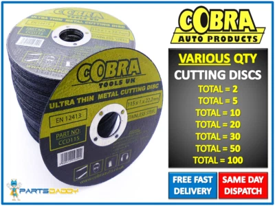COBRA TOOLS 115mm 4.5" ULTRA THIN METAL CUTTING BLADE DISC 4 1/2" STEEL & STAINLESS 1mm NEW