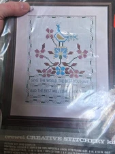 Coats & Clark Cross Stitch Sampler KIT: Stamped Linen and DMC Floss