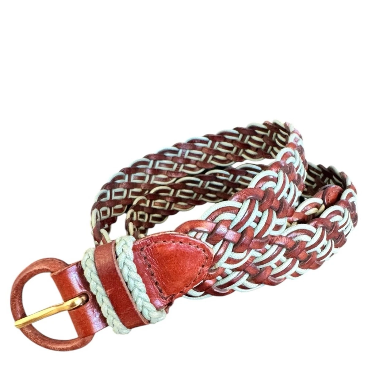 VINTAGE women’s all silk Canada century braided multi colored belt Leather Women main image 4