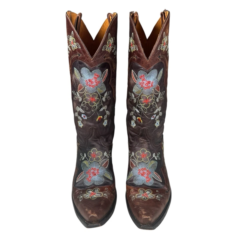 Botas Old Gringo Bonnie para mujer bordadas florales marrones/multicolor talla 10 B Foto 2 de 4