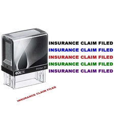 INSURANCE CLAIM FILED Self-Inking Stamp – 9/16" x 1-1/2" Impression