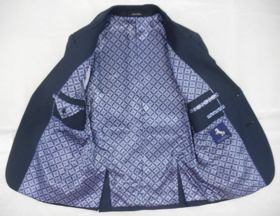 T.O. para niños Chaqueta y pantalones de zafiro azul marino traje de 2 piezas clásico y cusky tallas 8-20 Foto 3 de 4