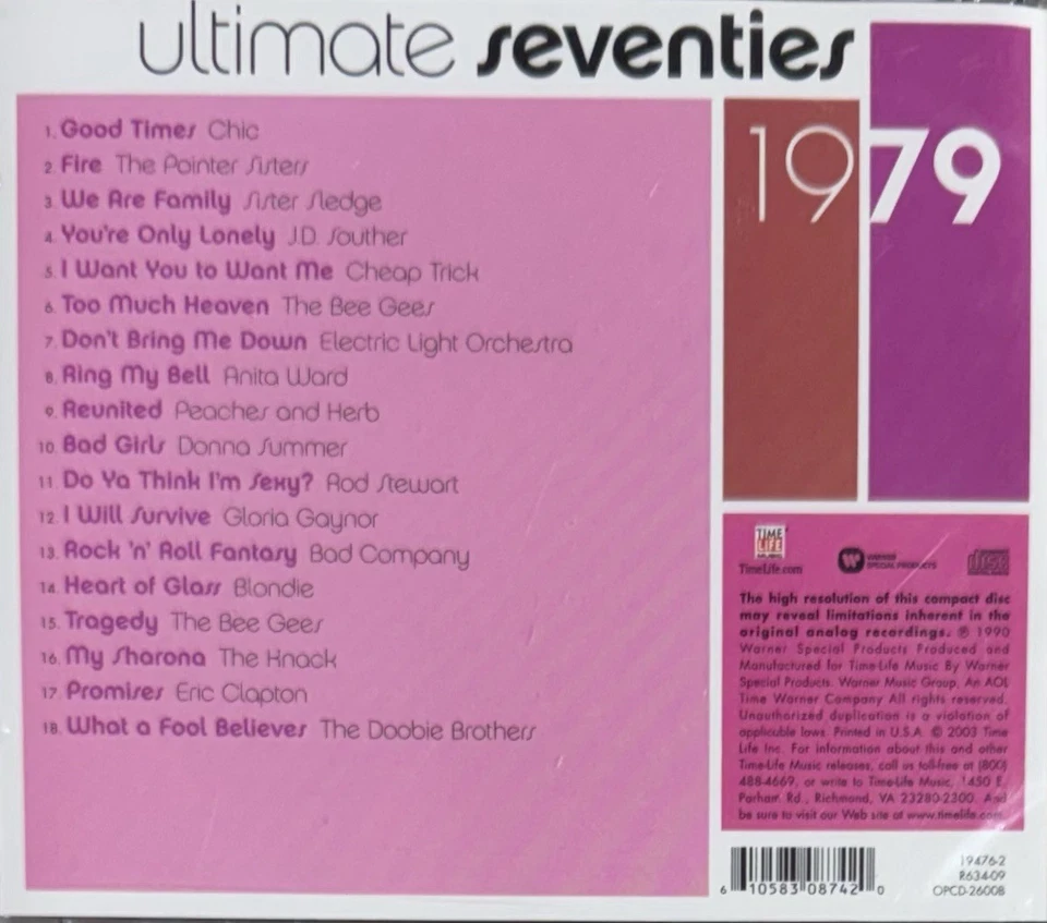 Ultimate Seventies: 1979 by Various (CD, 1990, Time Life) - Image 2 of 2