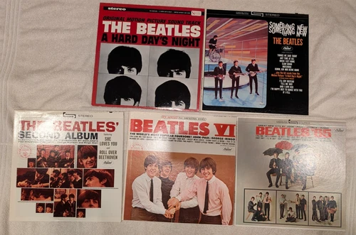 The Beatles Hard Day's '65 Something New VI Second Album 5 LP Lot