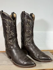 Tony Lama Men’s Vintage Exotic Cowboy Boots Size 8.5 D Gold Label Caribou J-toe