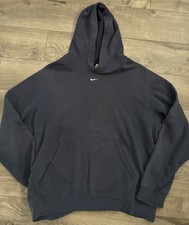 Vintage 90s Nike Center Swoosh Hoodie Y2K Large Faded Sweatshirt Distressed