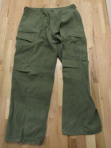 1960s Jungle Fatigue Pants OG 107  Ripstop Vietnam 60s Medium Regular Trousers