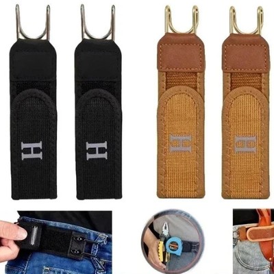 2 Pack No Buckle Elastic Belt Hook Adjustable Invisible Waist Strap Unisex