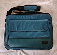 Targus Vintage Heavy Duty Laptop Messenger Bag Teal Shoulder Strap Pockets