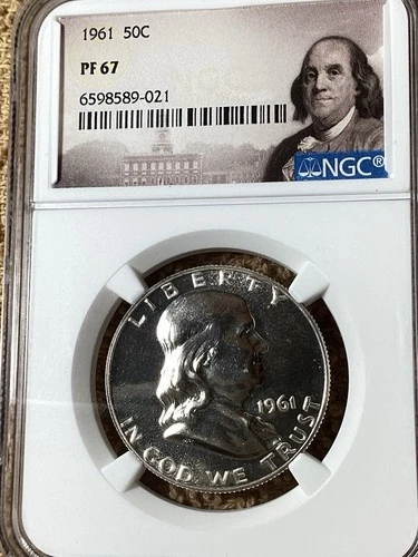 1961 NGC PF67 Franklin Half Dollar. Free Shipping. (9021)