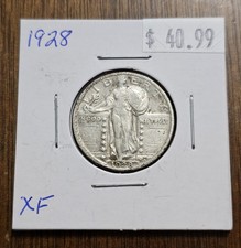 Nice Original 1928 Standing Liberty Silver Quarter XF SLQ 