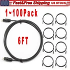 6FT Digital Fiber Optic Audio Cable Cord Optical TosLink for TV DVD AMP USA Lot
