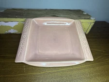 VINTAGE 1950s RED WING PLATTER 1041  Pink Blue Fluted Floral Edges MCM