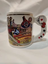 Las Vegas Ceramic Coffee Cup with Many of The Highlights of Vegas. Souvenir Mug