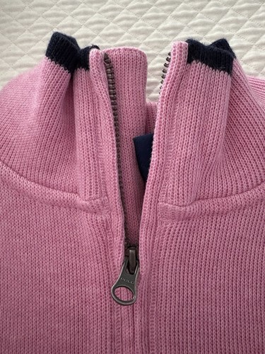 Polo Ralph Lauren Boys, Size 8, Cotton L/S Pullover, 1/4 zip, Light Pink & Navy - Picture 3 of 5