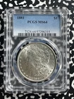1881 U.S. $1 Morgan Dollar PCGS MS64 Lot#G607 Silver! Choice UNC!