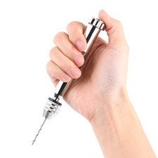 Silver Color 0.3mm-3.6mm Grasp Range Chuck Hand Twist Drill W/ 25HHS Drill Bits