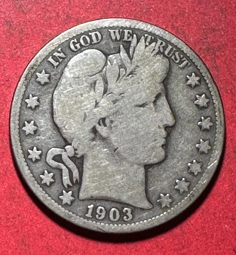 1903S US Barber SILVER Half Dollar "San Francisco" Mint! Good! Lower Mintage!
