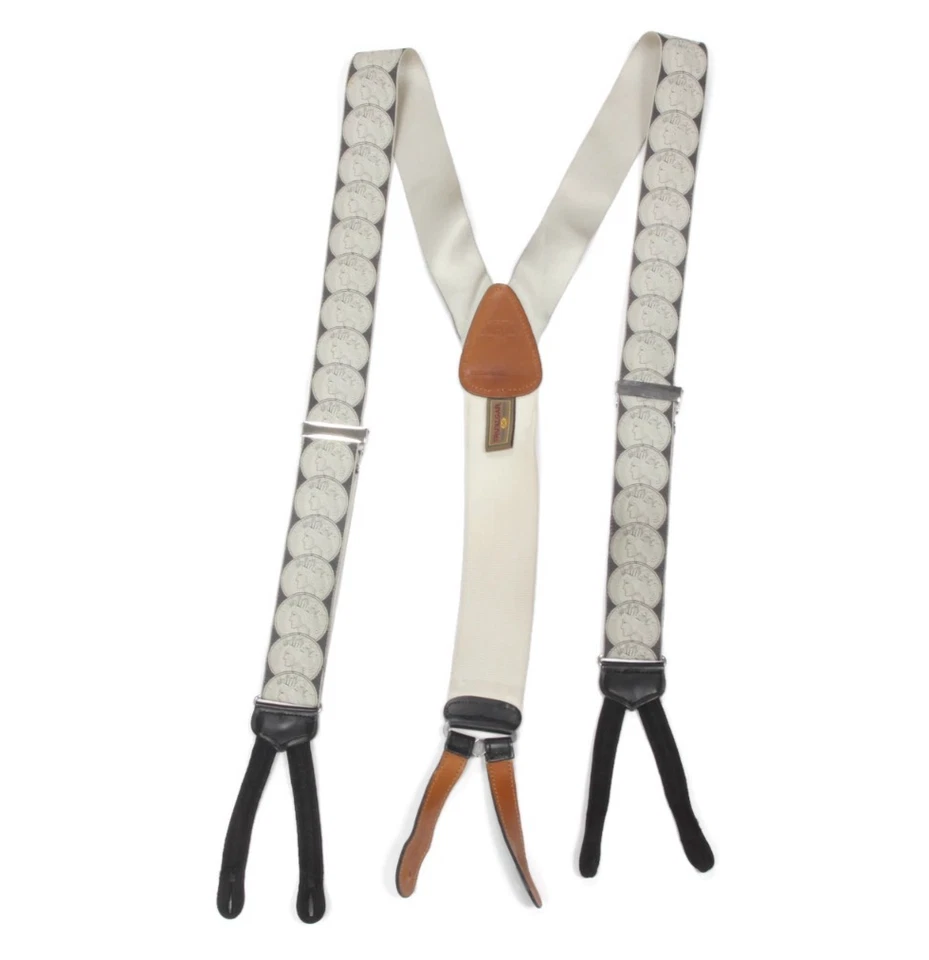 Monedas de dólar de plata vintage Trafalgar tirantes brackets Calvin Curtis Liberty Foto 2 de 4