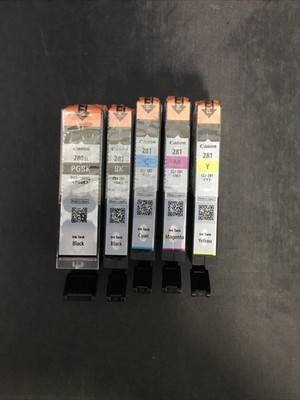 Authentic Canon PGI-280 XL Black & CLI-281 Standard B/C/M/Y Color Ink 5 Pack