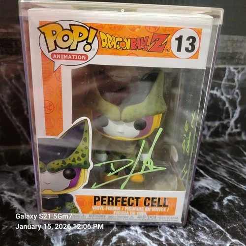 Perfect Cell #13 Signed + Inscription COA Dragon Ball Funko Pop Dameon Clarke