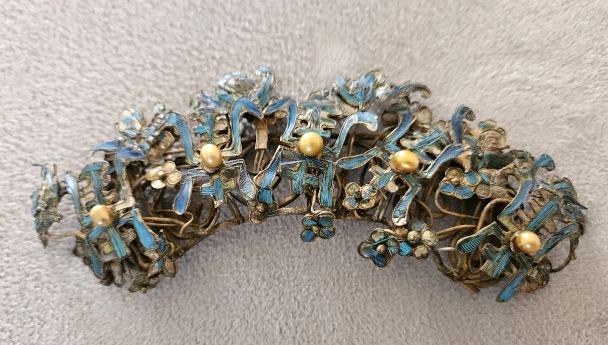 蓝色古董原始1850-1899 年的中国古饰品| eBay