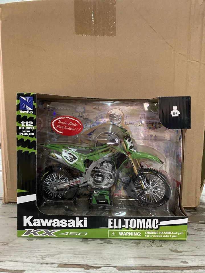 Kawasaki KX450 Eli Tomac Escala 1:12 Moto Supercross Motocross Nuevo en Stock - Imagen 3 de 4