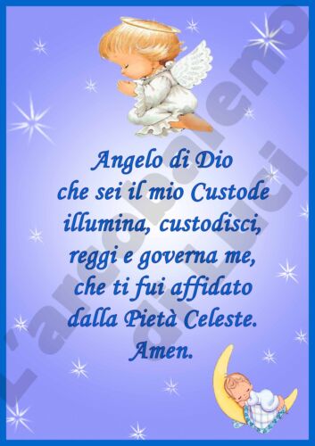 MAGNETE IN PVC RIGIDO PREGHIERA ANGELO DI DIO CUSTODE BAMBINI CALAMITA SANTINO - Bild 2 von 3