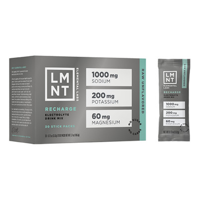 LMNT Recharge   Raw Unflavored 30 Servings