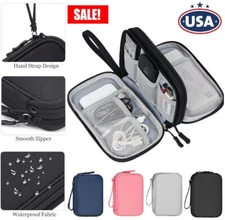 Cable Storage Organizer Bag Pouch Case Travel Portable Waterproof Double Layers