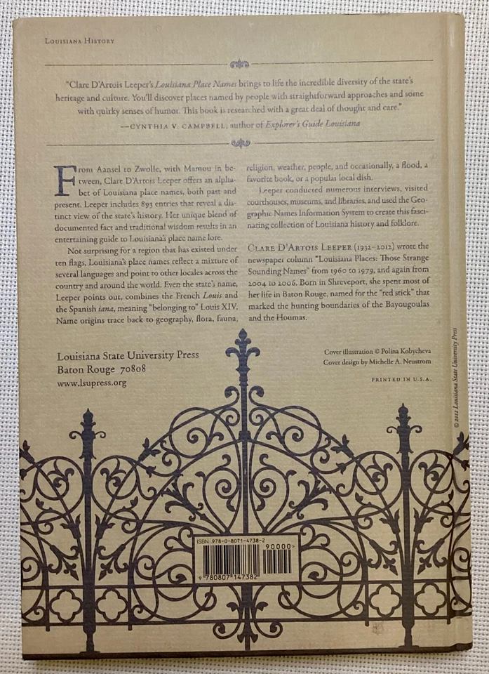 LOUISIANA PLACE NAMES Popular, Unusual,  & Forgotten...Clare  Leeper RARE HC DJ - Image 3 of 4