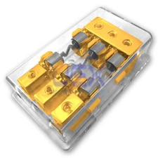 3-Way/3X AGU In-Line Fuse Holder Power Distribution Block Audio/Car/Amp 10A-100A