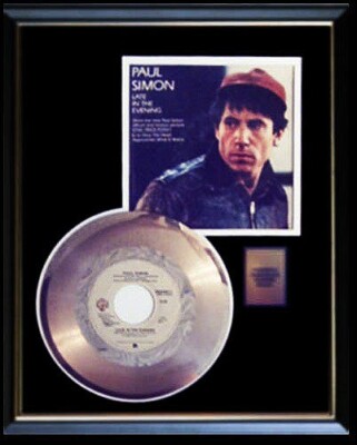 PAUL SIMON LATE IN THE EVENING 45 RPM GOLD METALIZED RECORD RARE NON ...