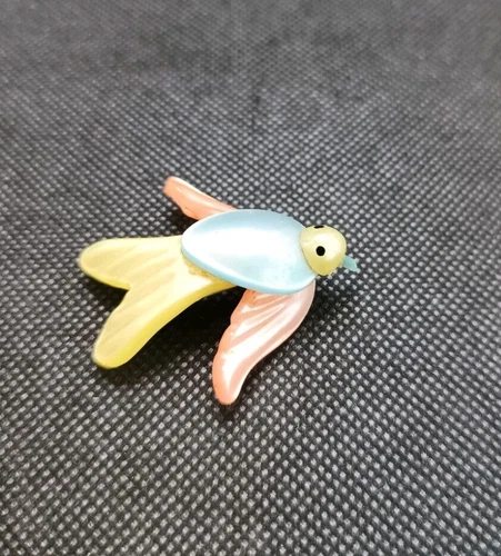 Celluloid Early Plastic Vintage Multicolor Bird Brooch Unsigned