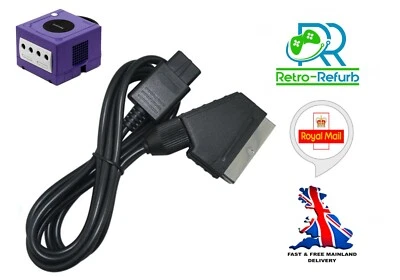 RETRO-REFURB Nintendo Gamecube RGB Scart Cable TV Lead Stereo Sound - Brand NEW - UK