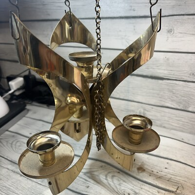 #ad #ad vintage retro mascot International hanging 4 candle holder Gold MCM $38.00