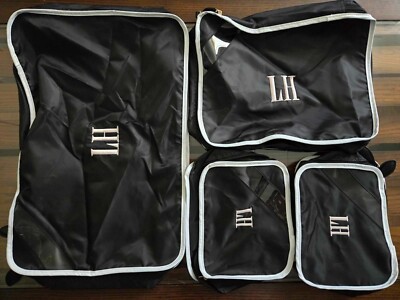 Paravel Personalized Packing Cube Set 4-Piece Black Travel Organizers Monogram